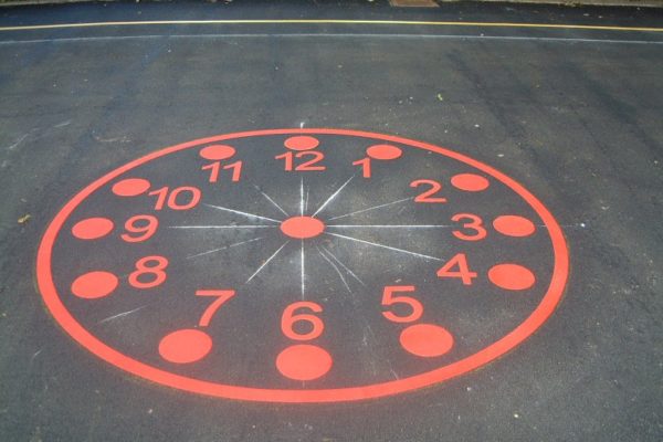 school playground with playing markings