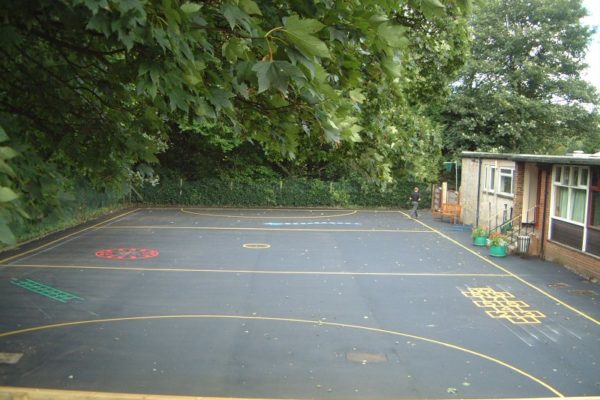 school playground with markings