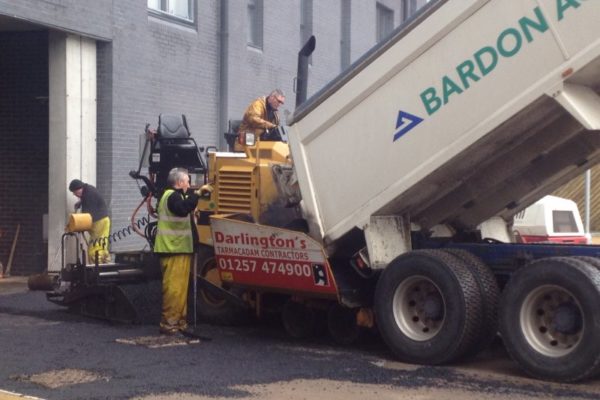 Tarmacadam laying