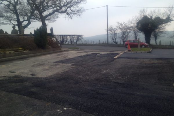 Car park surfacing progress at Christ Church Parbold