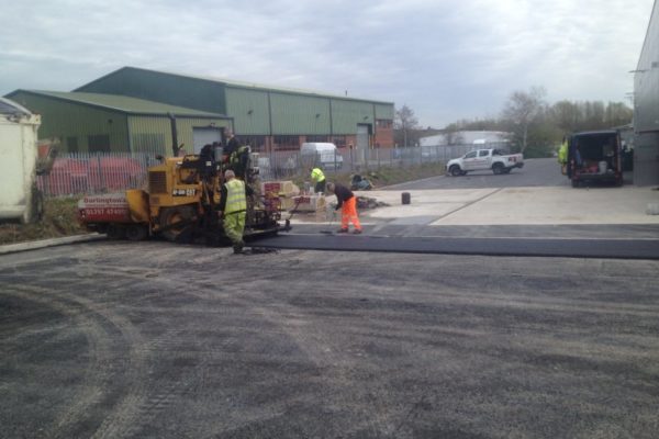 new car park being laid by workers